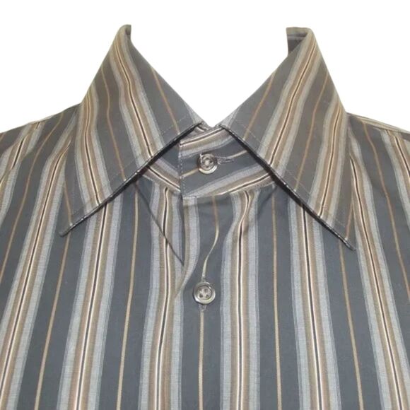 HUGO BOSS Shirt, 17/34-35, Dark Stripes, Long sleeves, Standard collar - Picture 12 of 13